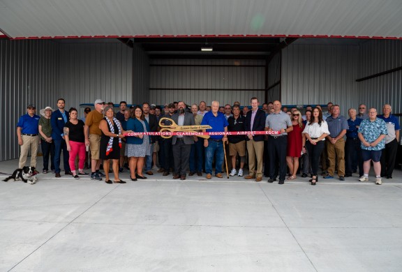 Click to read Claremore Regional Airport celebrates opening of new t-hangar facility article
